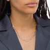 Thumbnail Image 1 of Diamond Accent Paper Clip Necklace in Sterling Silver with 18K Gold Plate – 19"