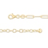 Thumbnail Image 2 of Diamond Accent Paper Clip Necklace in Sterling Silver with 18K Gold Plate – 19"