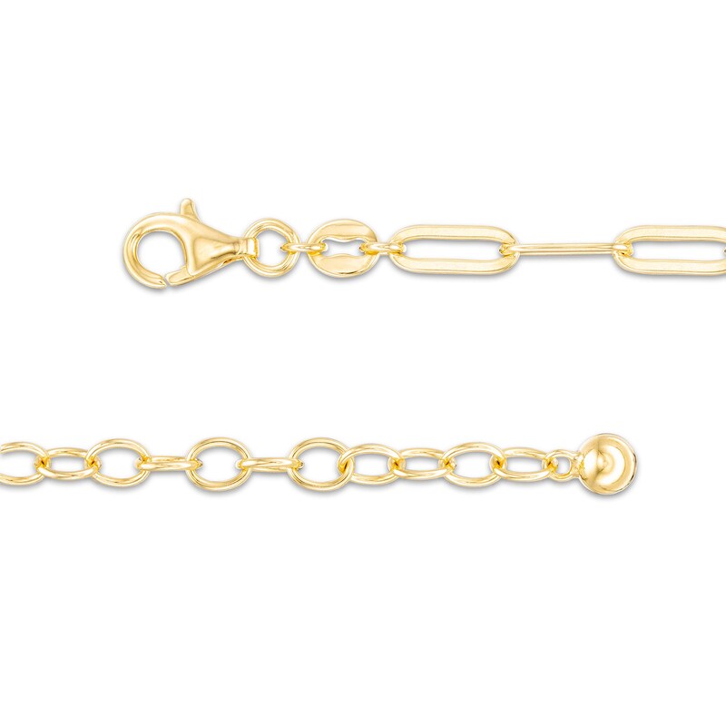Main Image 3 of Diamond Accent Paper Clip Necklace in Sterling Silver with 18K Gold Plate – 19"