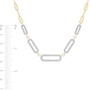 Thumbnail Image 3 of Diamond Accent Paper Clip Necklace in Sterling Silver with 18K Gold Plate – 19"