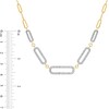 Thumbnail Image 3 of Diamond Accent Paper Clip Necklace in Sterling Silver with 18K Gold Plate – 19"