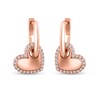 1/5 CT. T.W. Diamond Frame Heart Drop Earrings in 10K Rose Gold