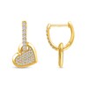 Thumbnail Image 1 of 1/2 CT. T.W. Diamond Heart Drop Earrings in 14K Gold