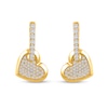 Thumbnail Image 1 of 1/2 CT. T.W. Diamond Heart Drop Earrings in 14K Gold