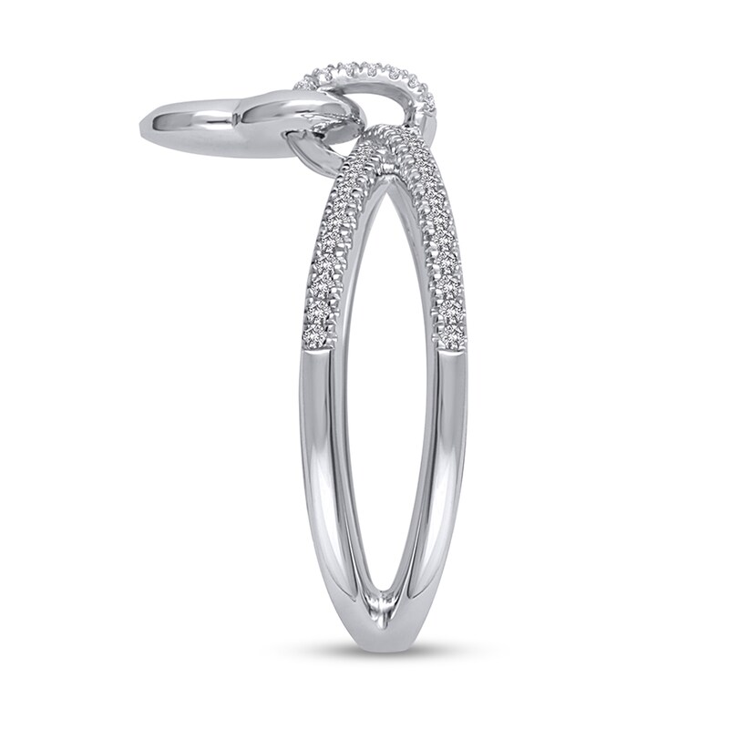 Main Image 2 of 3/8 CT. T.W. Diamond Heart Split Shank Ring in 10K White Gold