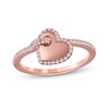 Thumbnail Image 0 of 1/4 CT. T.W. Diamond Frame Heart Ring in 10K Rose Gold