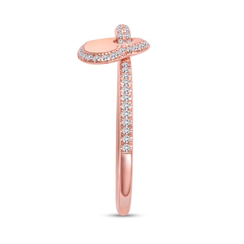 Main Image 3 of 1/4 CT. T.W. Diamond Frame Heart Ring in 10K Rose Gold