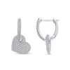 5/8 CT. T.W. Composite Diamond Heart Drop Earrings in 14K White Gold