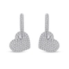 5/8 CT. T.W. Composite Diamond Heart Drop Earrings in 14K White Gold