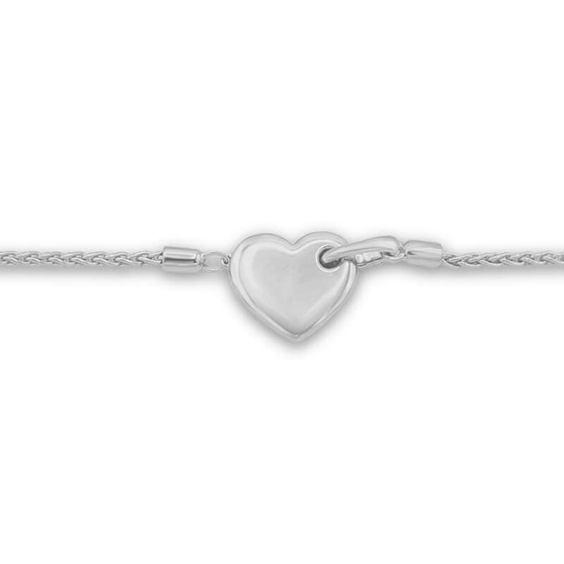 Main Image 3 of 3/8 CT. T.W. Composite Diamond Heart Bolo Bracelet in 10K White Gold – 7"