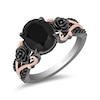 Thumbnail Image 1 of Enchanted Disney Villains Maleficent Oval Onyx and 1/6 CT. T.W. Diamond Ring in Sterling Silver and 10K Rose Gold