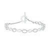 Thumbnail Image 2 of 1/4 CT. T.W. Diamond Infinity Loop Bracelet in Sterling Silver – 7.25"