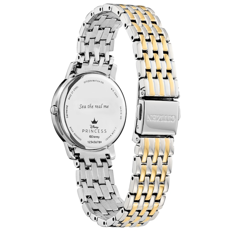 Main Image 3 of Ladies' Citizen Eco-Drive® Disney Ariel Diamond Accent Two-Tone Watch with Blue Dial (Model: EX1499-50W)