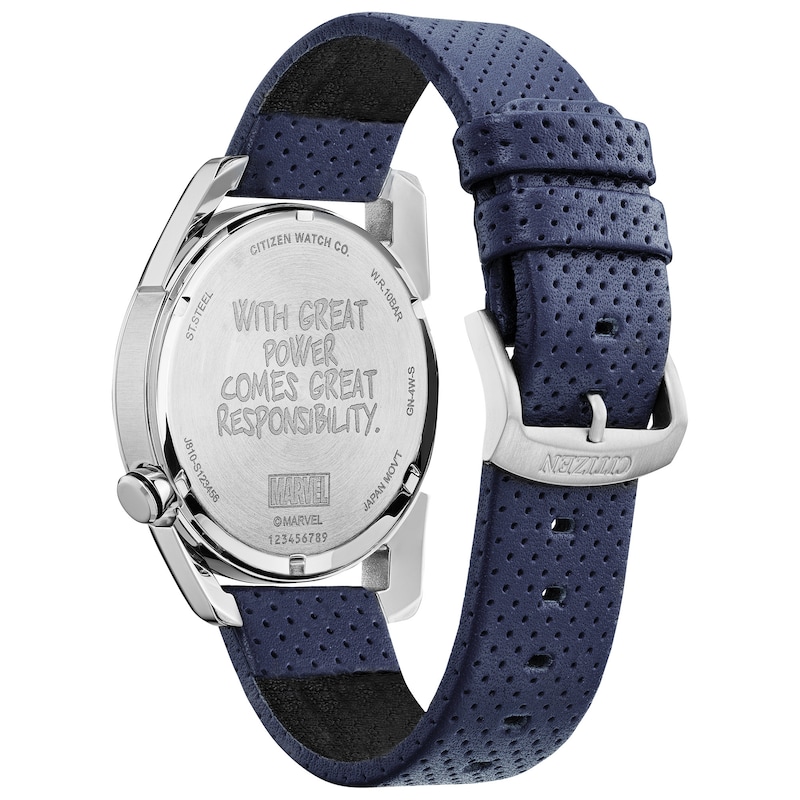 Main Image 3 of Men's Citizen Eco-Drive® Spider-Man Strap Watch with Red and Blue Dial (Model: AW1680-03W)