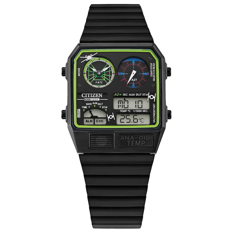 Main Image 1 of Men's Citizen Star Wars™ Trench Run Black IP Digital Watch with Square Black Dial (Model: JG2109-50W)