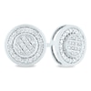Thumbnail Image 1 of 1/5 CT. T.W. Composite Diamond Frame Circle Stud Earrings in 14K White Gold