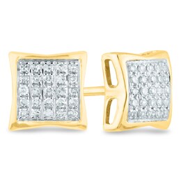 Men's 1/6 CT. T.W. Composite Diamond Square Stud Earrings in 14K Gold