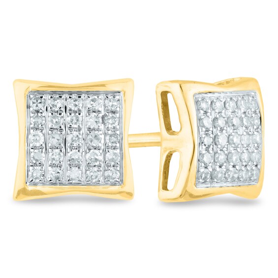 men's square diamond studs