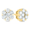 Thumbnail Image 0 of 7/8 CT. T.W. Composite Diamond Flower Stud Earrings in 14K Gold