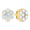 Thumbnail Image 1 of 7/8 CT. T.W. Composite Diamond Flower Stud Earrings in 14K Gold