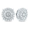 Thumbnail Image 1 of 1-1/5 CT. T.W. Diamond Double Frame Stud Earrings in 14K White Gold