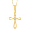 Thumbnail Image 1 of Diamond Accent Solitaire Loop Cross Pendant in 14K Gold (I/I3)