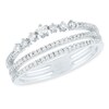 Thumbnail Image 1 of 1/3 CT. T.W. Diamond Multi-Row Ring in 14K White Gold