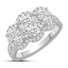 Thumbnail Image 0 of 1-3/4 CT. T.W. Composite Diamond Trio Scallop Edge Ring in 14K White Gold