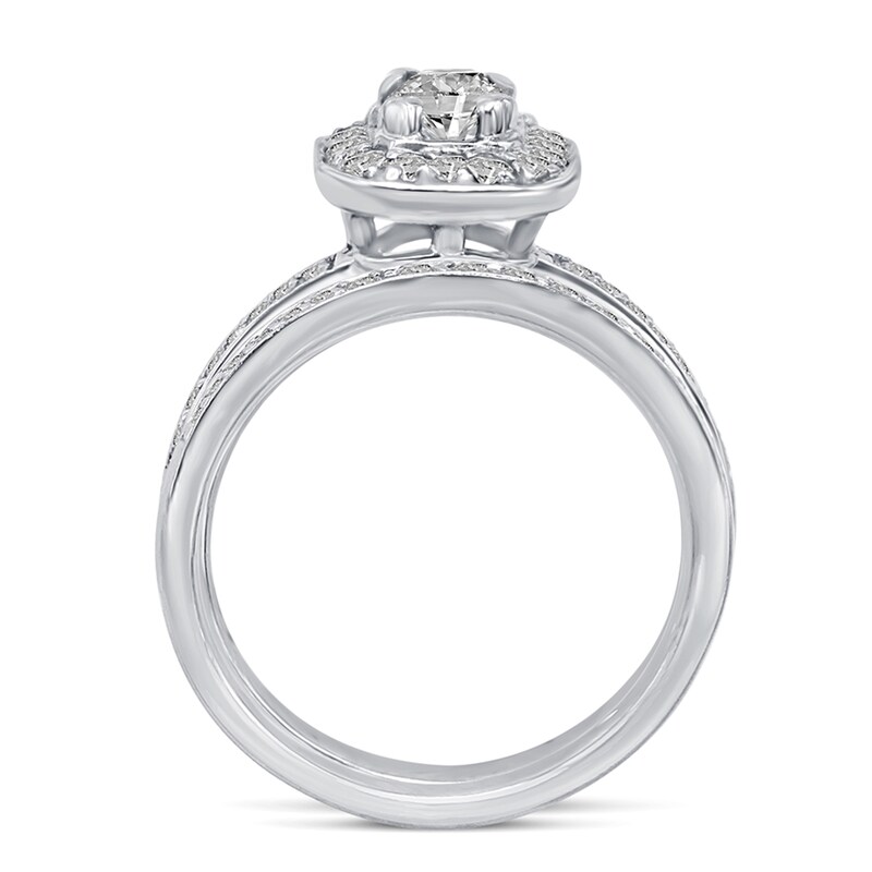 Main Image 5 of 7/8 CT. T.W. Diamond Octagonal Frame Bridal Set in 14K White Gold
