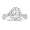 Thumbnail Image 2 of 1-1/5 CT. T.W. Oval Multi-Diamond Frame Three Piece Bridal Set in 14K White Gold