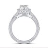 Thumbnail Image 3 of 1-1/5 CT. T.W. Oval Multi-Diamond Frame Three Piece Bridal Set in 14K White Gold