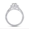 Thumbnail Image 4 of 1-1/5 CT. T.W. Oval Multi-Diamond Frame Three Piece Bridal Set in 14K White Gold