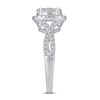 Thumbnail Image 5 of 1-1/5 CT. T.W. Oval Multi-Diamond Frame Three Piece Bridal Set in 14K White Gold