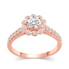 Thumbnail Image 2 of 1 CT. T.W. Diamond Flower Frame Bridal Set in 14K Rose Gold