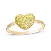 Thumbnail Image 1 of Peridot Cluster Heart Ring in 10K Gold