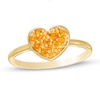 Thumbnail Image 1 of Citrine Cluster Heart Ring in 10K Gold