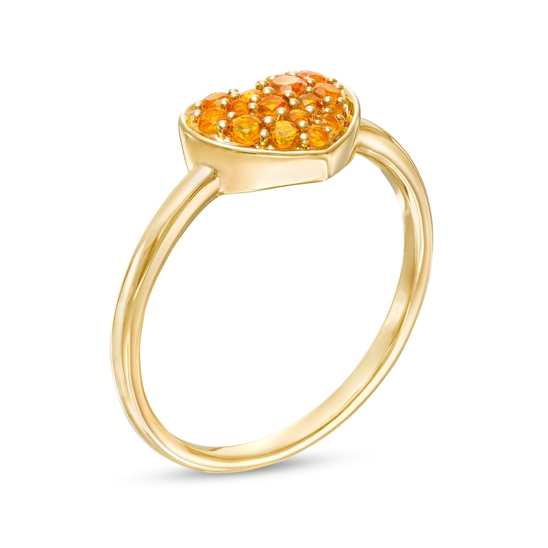 Main Image 3 of Citrine Cluster Heart Ring in 10K Gold