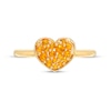 Thumbnail Image 4 of Citrine Cluster Heart Ring in 10K Gold