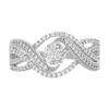 Thumbnail Image 1 of 1/2 CT. T.W. Composite Diamond Multi-Row Bypass Split Shank Engagement Ring in 10K White Gold