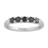Thumbnail Image 1 of 5/8 CT. T.W. Black Diamond Five Stone Band in Sterling Silver