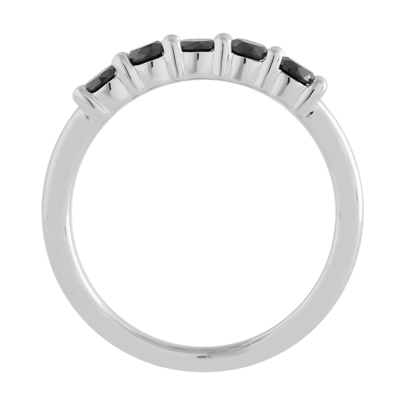 Main Image 2 of 5/8 CT. T.W. Black Diamond Five Stone Band in Sterling Silver