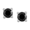 1/3 CT. T.W. Black Diamond Solitaire Stud Earrings in Sterling Silver