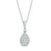 Thumbnail Image 1 of 1/4 CT. T.W. Pear-Shaped Multi-Diamond Frame Pendant in 10K White Gold
