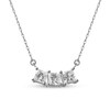 Thumbnail Image 0 of 3/8 CT. T.W. Princess-Cut Diamond Three Stone Necklace in 10K White Gold