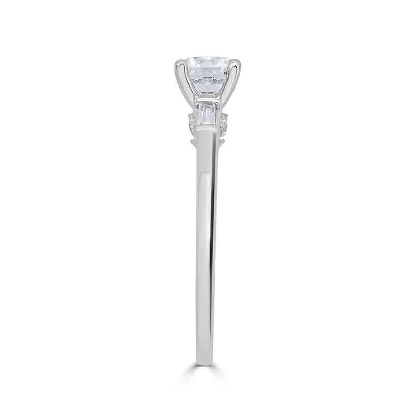 Main Image 2 of 7/8 CT. T.W. Baguette and Round Diamond Engagement Ring in 14K White Gold
