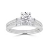 Thumbnail Image 1 of 1 CT. T.W. Baguette and Round Diamond Engagement Ring in 14K White Gold