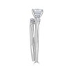 Thumbnail Image 2 of 1 CT. T.W. Baguette and Round Diamond Engagement Ring in 14K White Gold