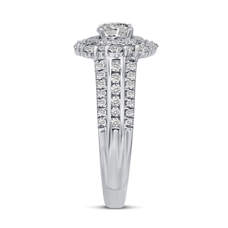 Main Image 2 of 1-3/8 CT. T.W. Diamond Double Octagonal Frame Engagement Ring in 14K White Gold