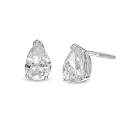 1 CT. T.W. Certified Pear-Shaped Lab-Grown Diamond Solitaire Stud Earrings in 14K White Gold (F/SI2)