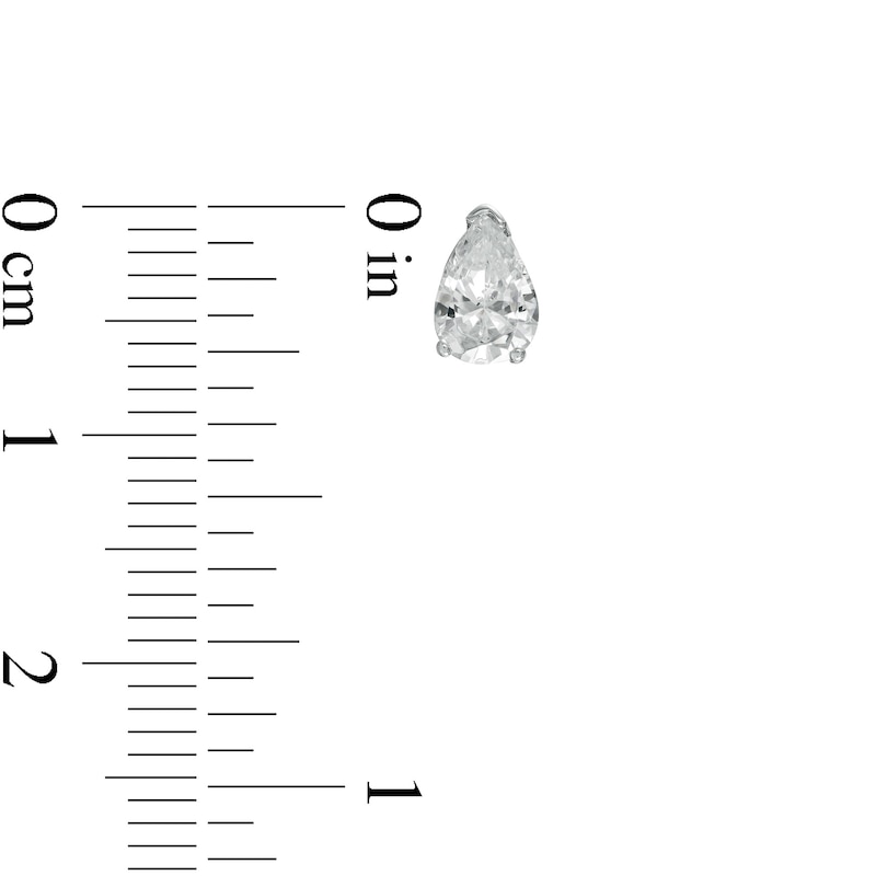 Main Image 3 of 1 CT. T.W. Certified Pear-Shaped Lab-Grown Diamond Solitaire Stud Earrings in 14K White Gold (F/SI2)